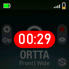 Recording timer on the phone camera screen