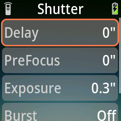 Program page with the Shutter program